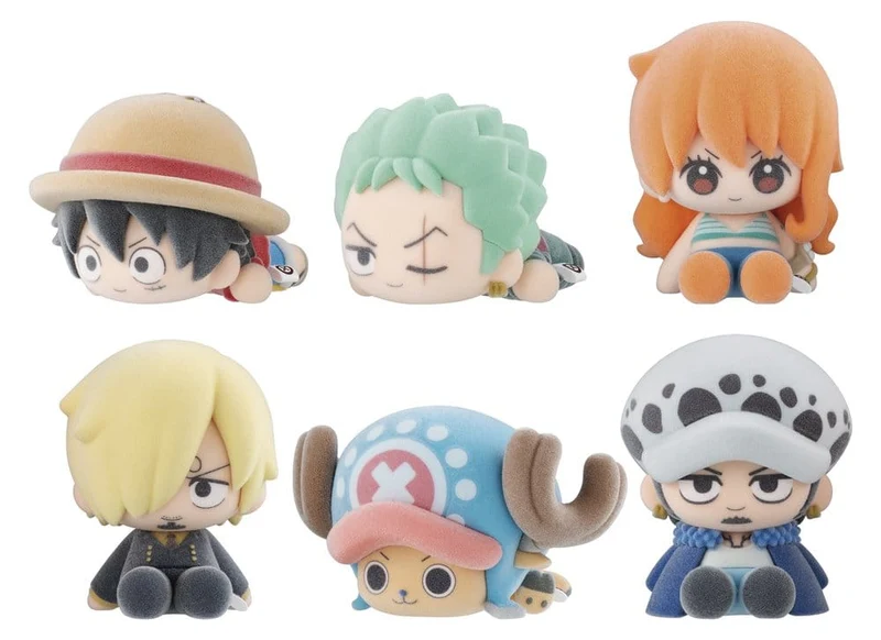 One Piece Nuippo Slumpmässiga Minifigurer i Blind Box, 6 cm, Set om 6