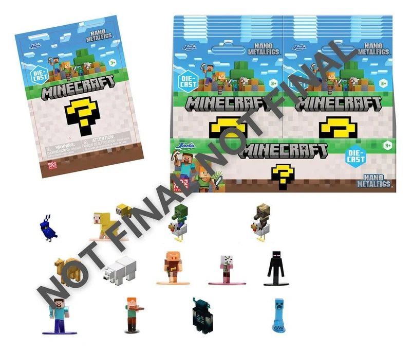 Minecraft Nano Metalfigs Miniatyrfigurer Blindpaket Display (24 stycken)