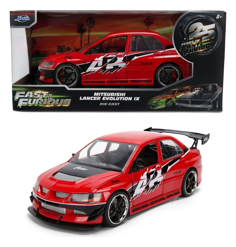 Fast & Furious Diecast Modellbil 1:24 Mitsubishi Lancer 2006, 19 cm