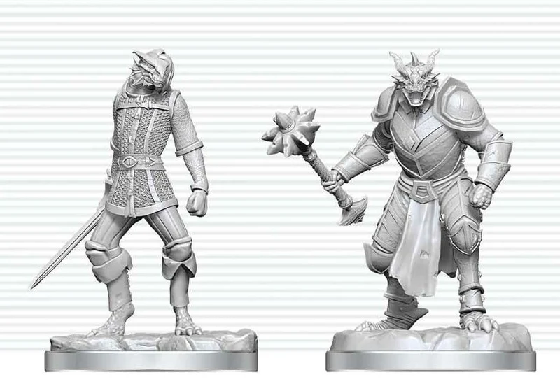 Dungeons & Dragons Nolzur's Marvelous Miniatures Omålade Minifigurer Dragonborn Paladin och Dragonborn Squire, 14 cm