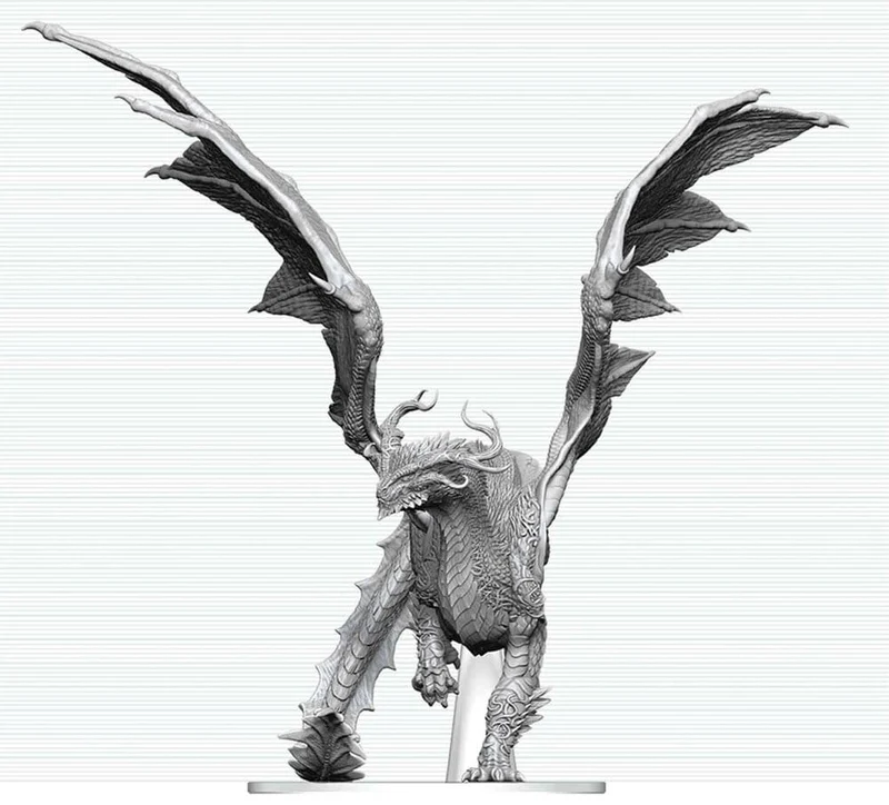 Dungeons & Dragons Nolzurs Fantastiska Minifigurer Omålade Miniatyr Vuxen Andedrake 24 cm