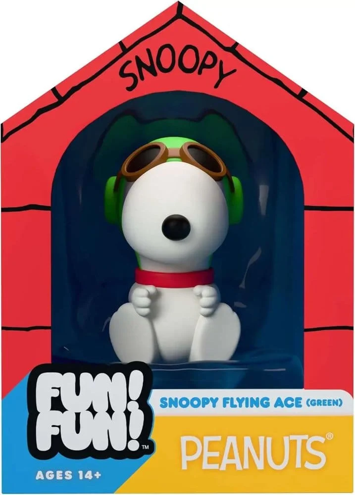 Vintage Peanuts Fun! Fun! Mini Figur Snoopy (Grön Hatt Flygare)