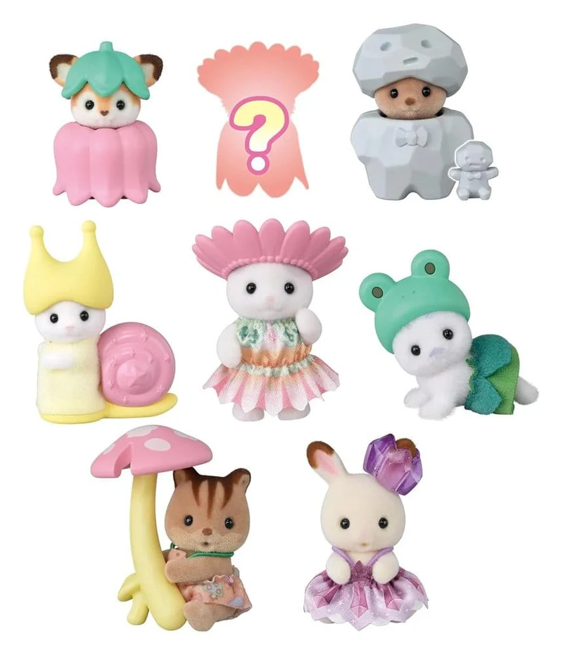 Sylvanian Families Mini-figurer Skogsälva Bebisvänner Överraskningspåse 5 cm Display (16)