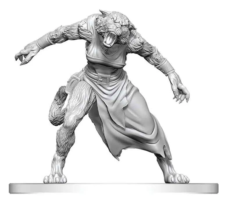 Pathfinder Battles Deep Cuts Omålade Miniatyr Weretiger 13 cm