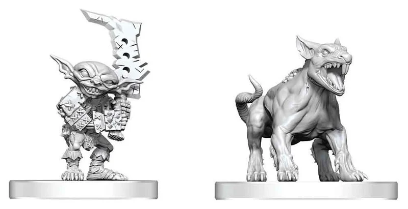 Pathfinder Battles Deep Cuts Omålade Miniatyrer Goblinkommandosoldat och Goblinhund 13 cm
