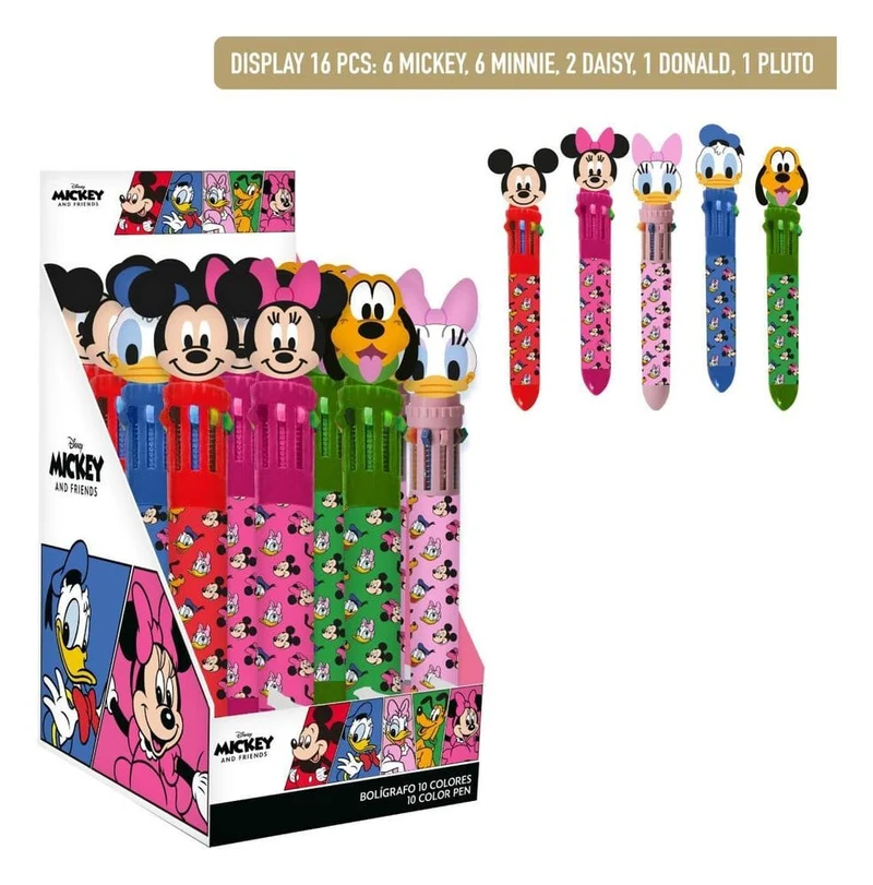 Disney Färgglada kulspetspennor i display (16 stycken)