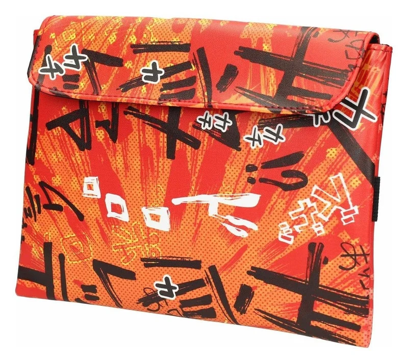 Manganfläkt Uchiwa med Kanji-motiv, 24 cm