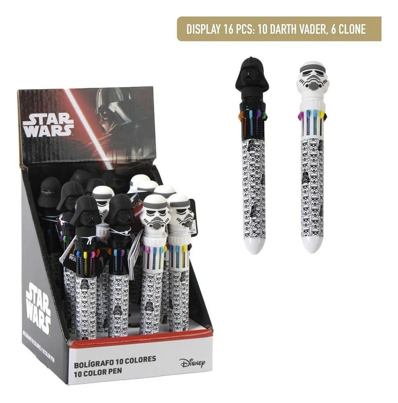 Star Wars färgglada kulspetspennor, display med 16 stycken