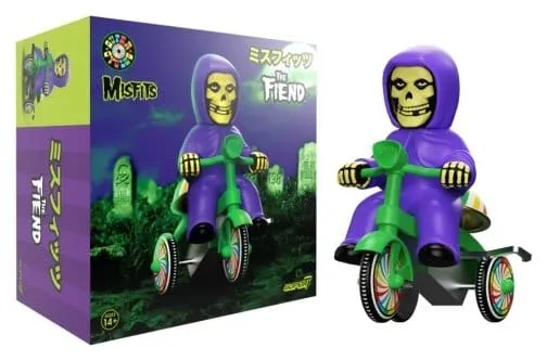 Misfits Super Cycles Fordonsfigur Fiend (Lila med Grön Trike)