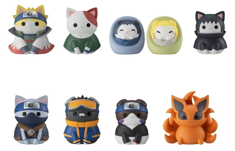 Naruto Shippuden Mega Cat Project Nyaruto! En gång i Konoha by Miniatyrfigurer 3 cm Blindbox Display (8) (Repetition)