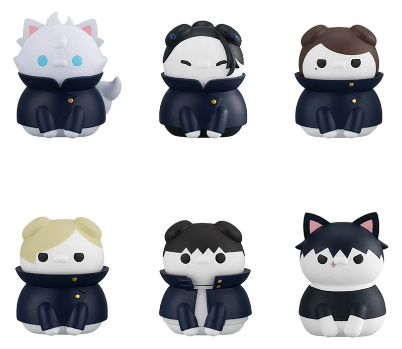 Jujutsu Kaisen Mega Cat Project Jujutsu Cats Gömda Samlingen/För tidig Död Version Mini Figurer 3 cm Blindbox Display (8) (Upprepad)