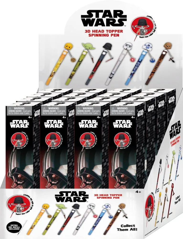 Star Wars 3D Huvuddekoration Snurrande Pennställ (12 stycken)