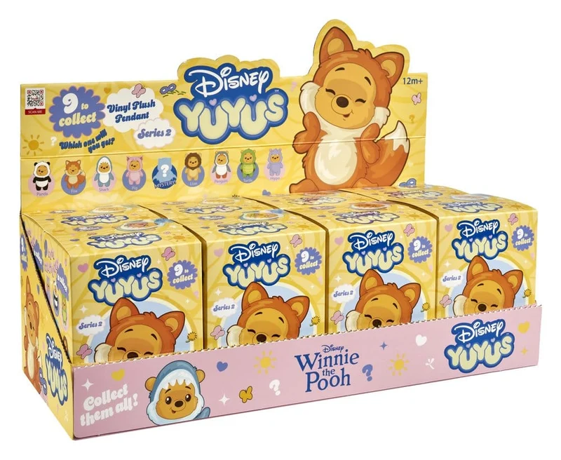 Disney YuYus gosedjursnyckelringar Våg 2 Nalle Puh 13 cm Blindbox Display (8 stycken)