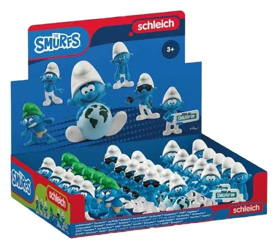 The Smurfs Mini-Figurer Display (30 stycken) – Samlingsdisplay med 6 olika figurer