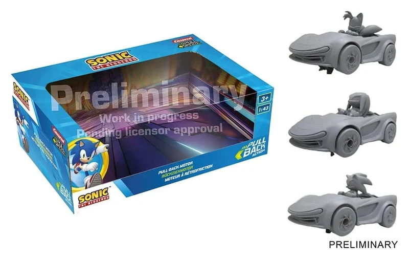 Sonic the Hedgehog Drag- & Hastighetsbilar med Tillbakadragning Sonic Racing CrossWorlds - Paket med 3