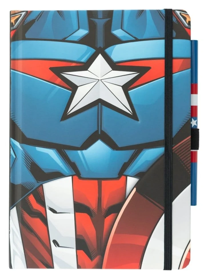Marvel Captain America Premium Anteckningsblock med Penna Uniform A5