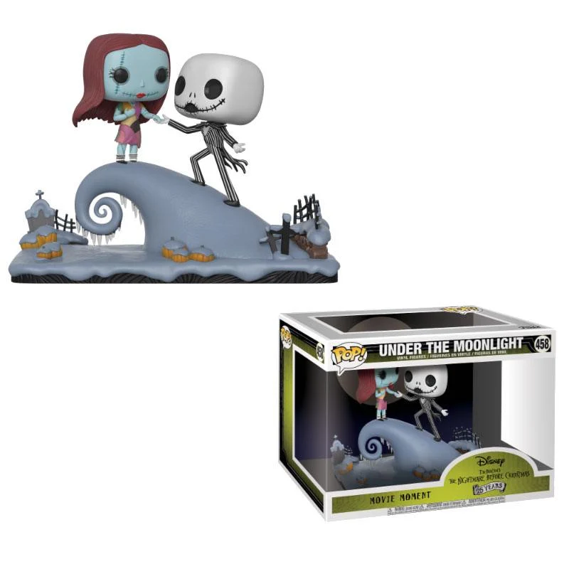 Nightmare before Christmas POP! Filmögonblick Vinyl Figur Set med Vippande Huvud 2-pack Jack & Sally 9 cm