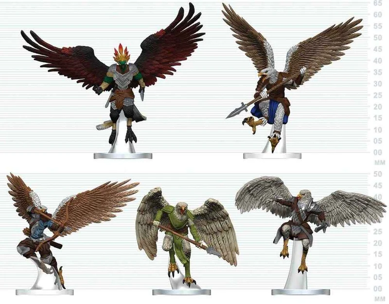 D&D Ikoner från Riken Miniatyrfigurer Aarakocra Flock 20 cm