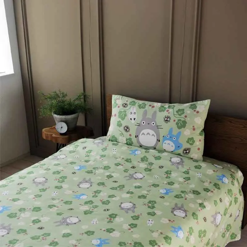 Mitt Granne Totoro Natsu Påslakan Set Totoro Grönt Löv