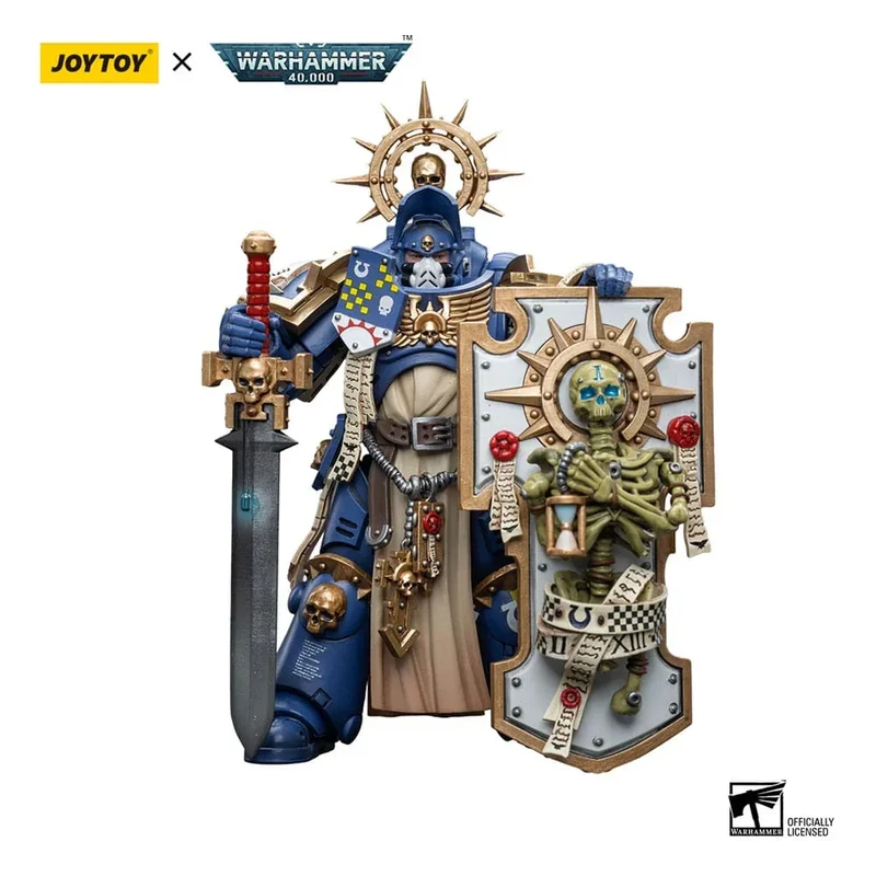 Warhammer 40k Action Figur 1/18 Ultramarines Primaris Captain med Reliktskärm och Kraftsvärd 12 cm