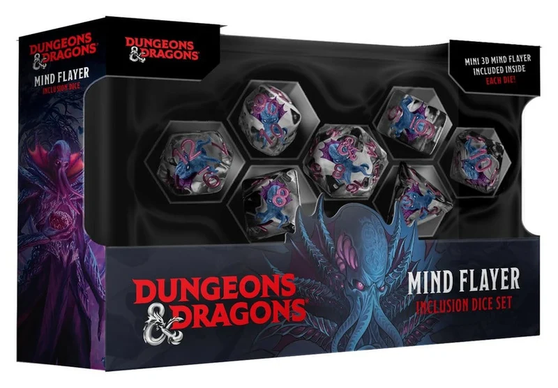 Dungeons & Dragons Monster Set med Hartsinbäddade Tärningar Mind Flayer (7)