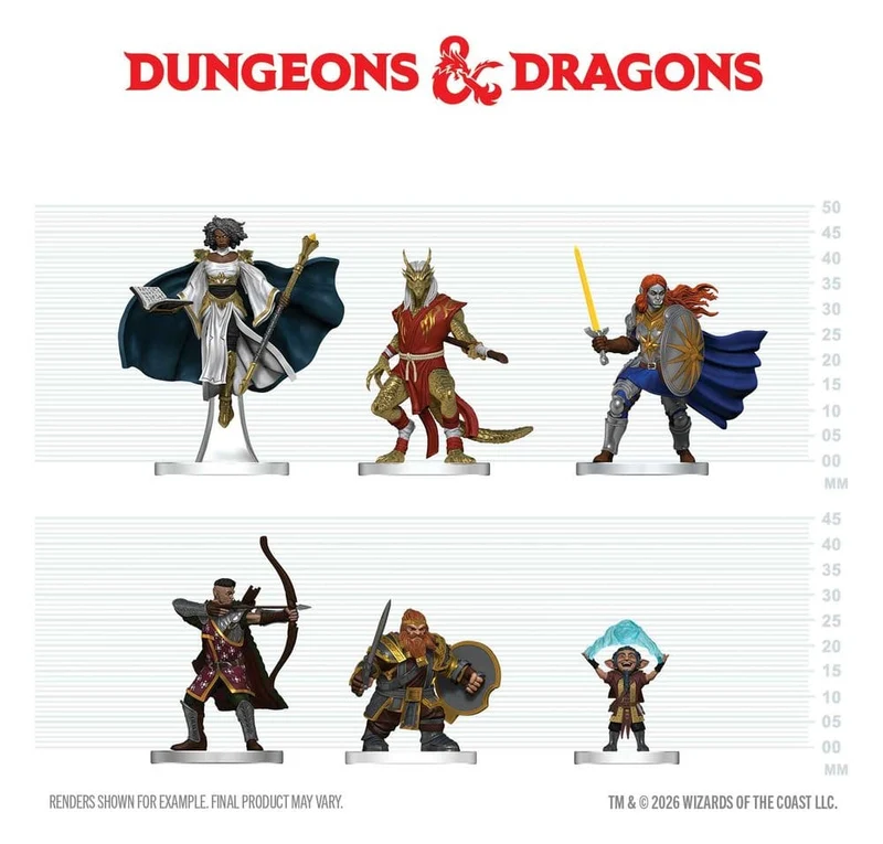 D&D Ikoner från Realms Miniatyrfigurer Spelarhandboken - Svärd & Stavar Startset 20 cm