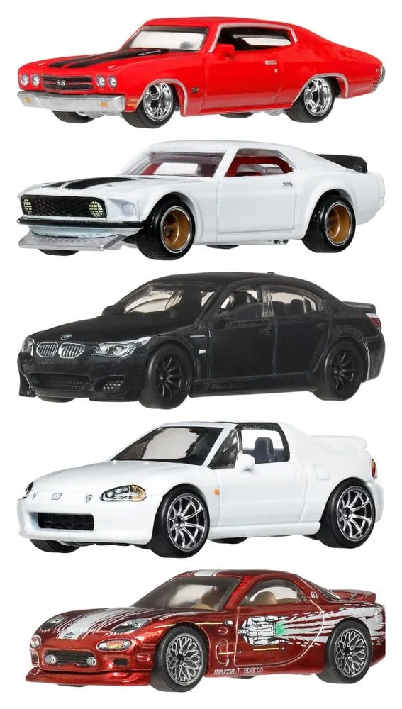 Fast & Furious Hot Wheels Premium Die-Cast-fordon 1/64 979P Sortiment (10)