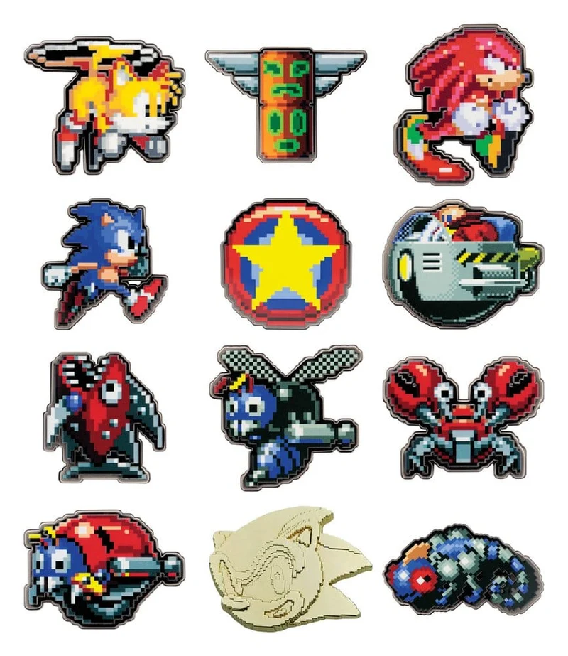 Sonic The Hedgehog Mystiska Pins Märken Blind Box Display (12)