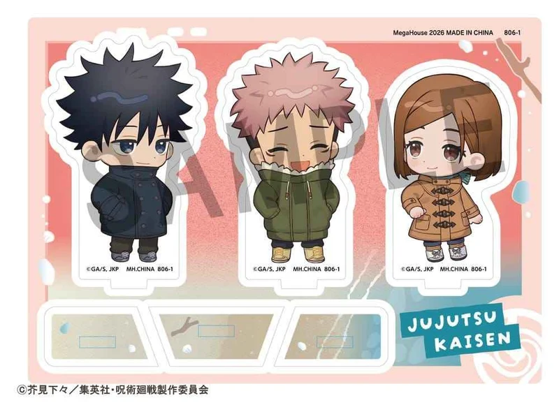 Jujutsu Kaisen Buddycolle Akrylfigur 5-årsjubileum C Megumi Fushiguro, Yuji Itadori & Nobara Kugisaki 10 cm
