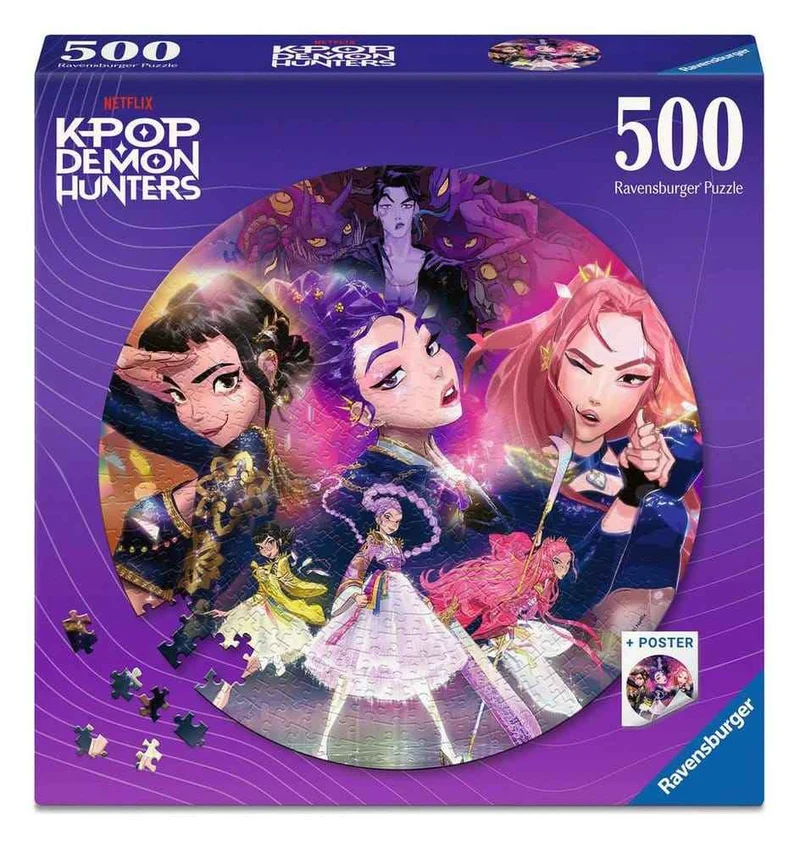 KPop Demon Hunters Rund Pussel Med 500 Bitar För Fansen!