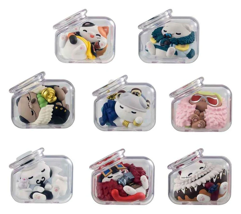 One Piece Mega Cat Project Mini Figurer God Natt NyanPieceNyan! Ver. Luffy med Rivaler 6 cm Blind Box Sortiment (8)