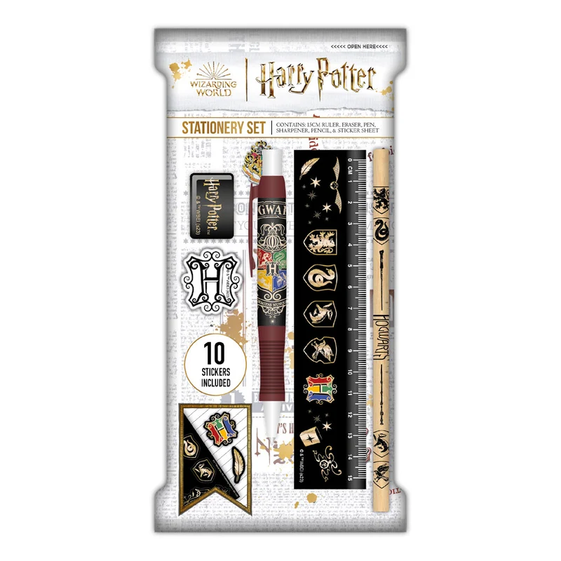 Harry Potter Stationärset Färgglad Pennfodral med Ämnesmotiv (6 Set)