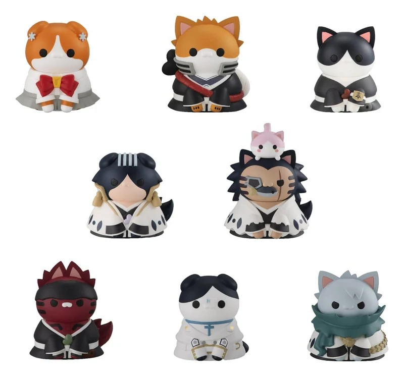 Bleach Mega Cat Project Minifigurer 3 cm Tusenårig Blodskrig Bleach Nyan Slumpmässigt Förpackad Display (8) (Repetition)