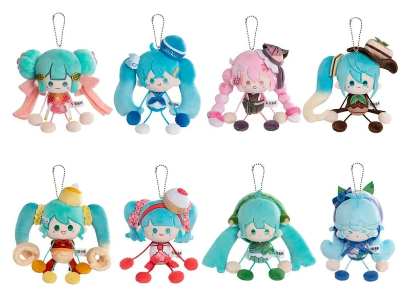 Hatsune Miku Mini gosedjur Blind Box 8 cm Display (8 stycken)
