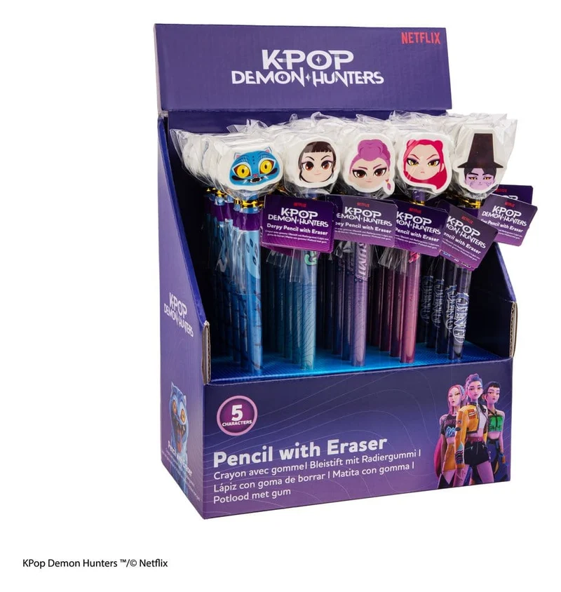 KPop Demon Hunters Blyertspennor och Radergummi Serie 1 Display (30)