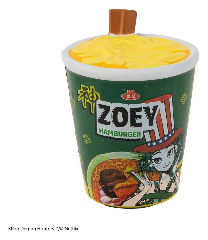 KPop Demon Hunters Mjuk Antistressfigur Zoey Hamburger Noodles