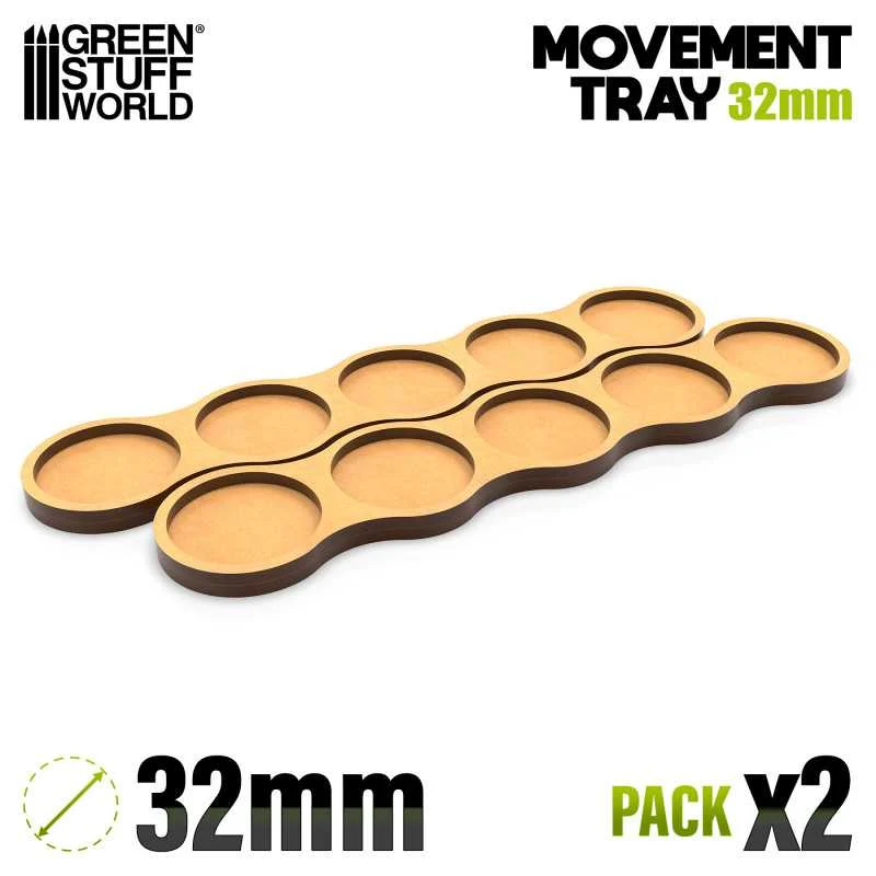 MDF Movement Trays - Skirmish 32mm 5x1 2pack