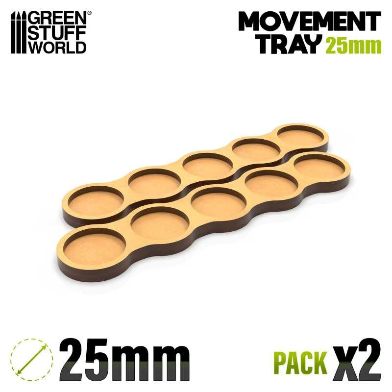 MDF Movement Trays - Skirmish 25mm 5x1 2pack