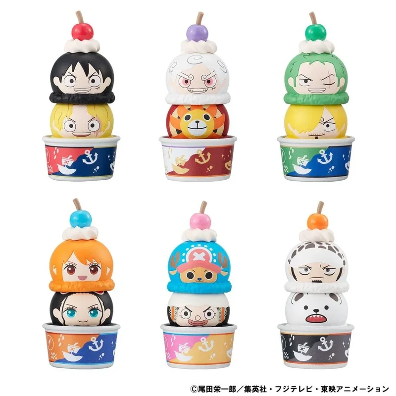 One Piece Tsumichen Stapla & Byt Tradingfigur 6-Pack 8 cm (med present)