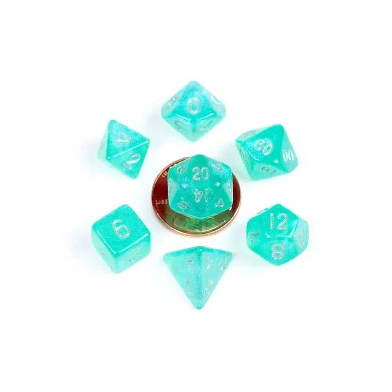 FanRoll Mini Dice Set Stardust Turquoise (7)