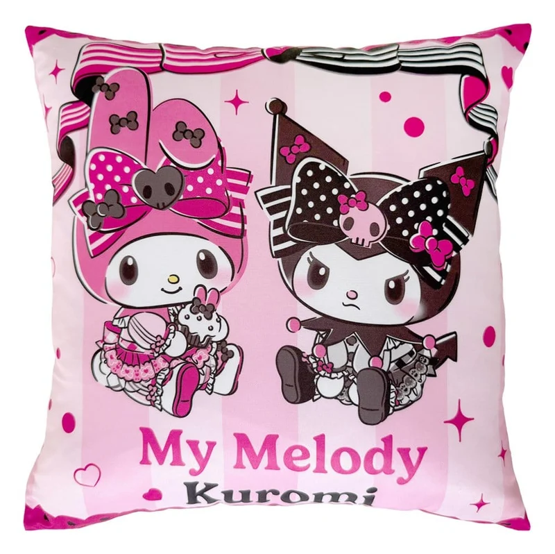 Sanrio Rosa Svart Partyserie Kudde Kuromi & My Melody 35 x 35 cm