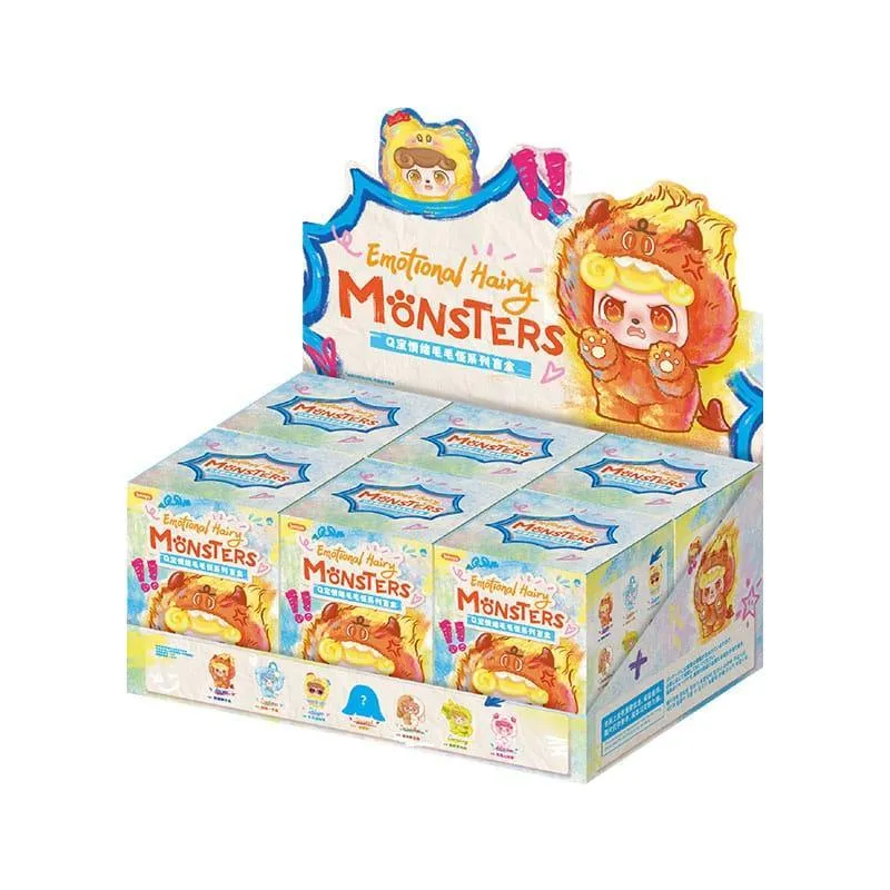 QKid: Emotionella Håriga Monster Serie Blind Box Figur 12 - 14 cm Display (6)