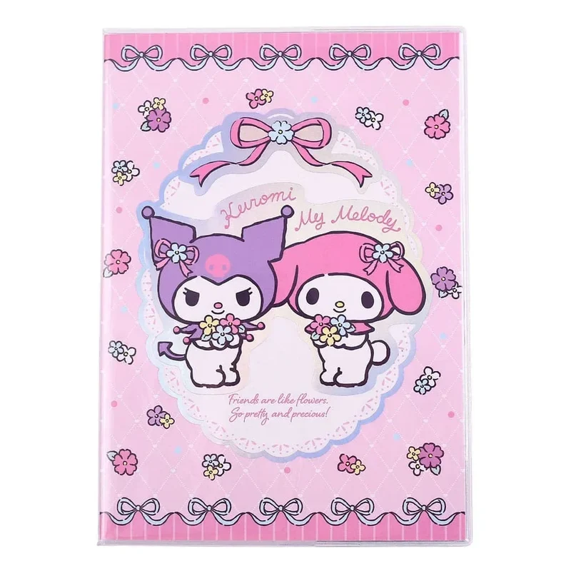 Sanrio Anteckningsblock Kuromi & My Melody Pastel Flower Holographic Checkered