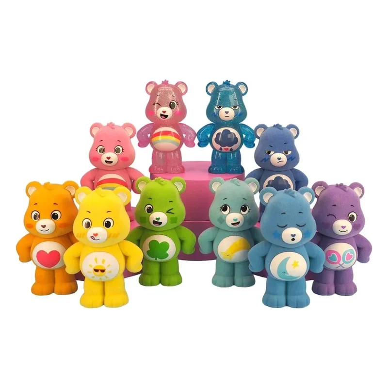 Care Bears Flocked Figurer Lås Upp Magin 8 cm Blind Box Utställning (8)