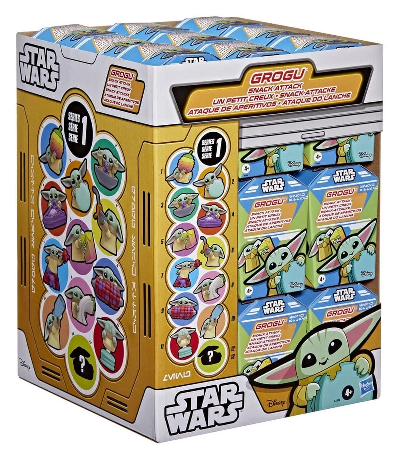 Star Wars Mini Figurer 4 cm Grogu Snack Attack Serie 1 Blind Box Display (24)