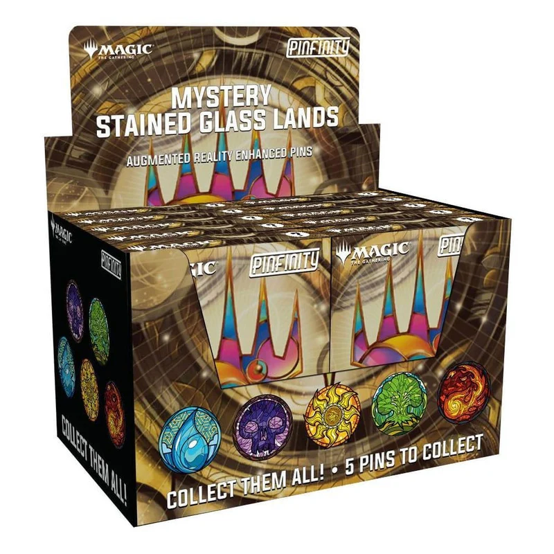 Magic: The Gathering Pins Blind Box Mystery Stained Glass Lands Assortment (10)