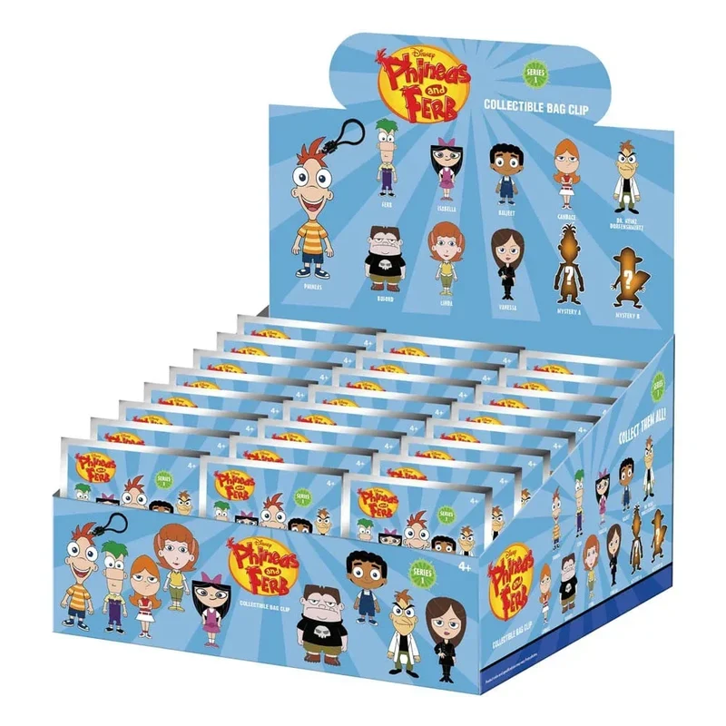 Phineas och Ferb 3D Foam Bag Clips Series 1 Display (24)
