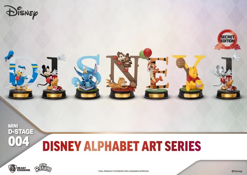 Disney Mini Diorama Scen Figur 6-pack Alfabet Konst 10 cm
