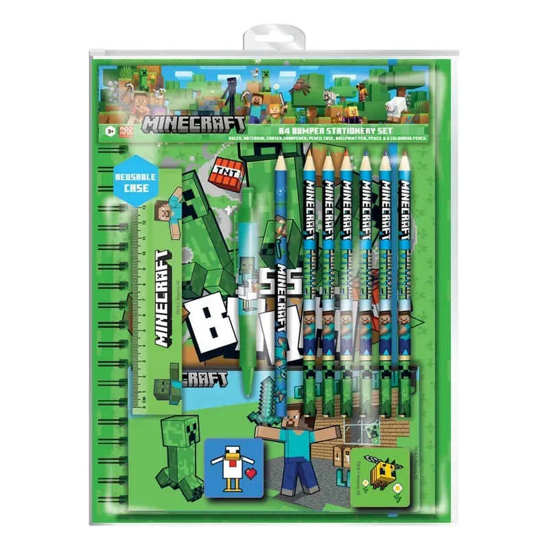 Minecraft 12-delars skrivset A4 Bumper