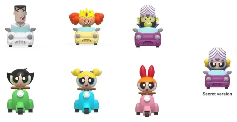 Powerpuff Girls Dragback Bil Blind Box 5 cm Sortiment (6)